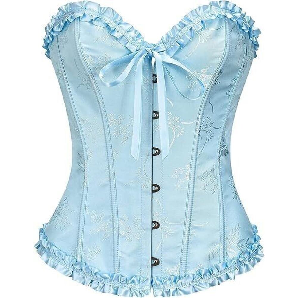Corset Top for Women Bustier Shapewear Lingerie Pushup Blue XL NWOT